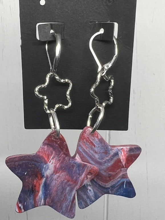 Handcrafted Star Clay Earrings