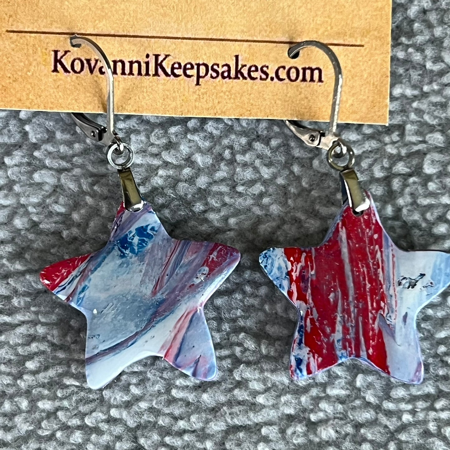 Patriotic Star Lever‑Back Earrings