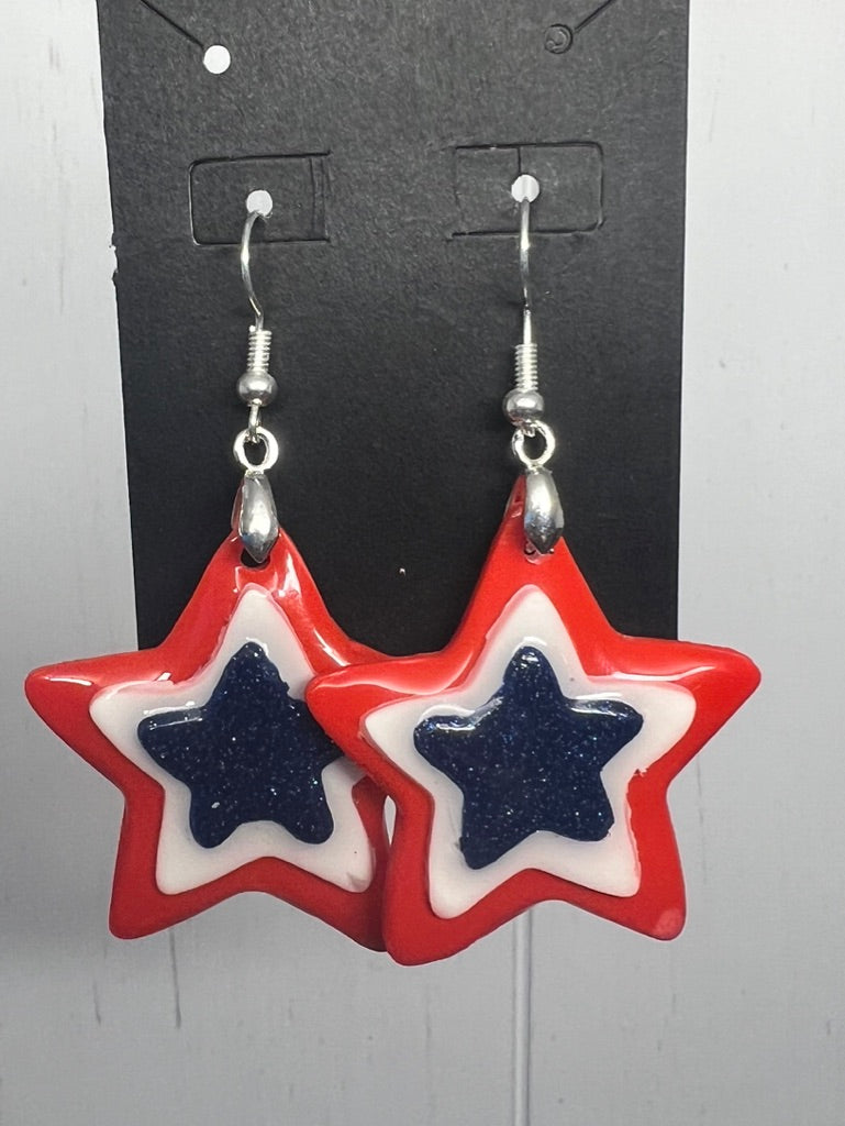 Handcrafted Star Clay Earrings